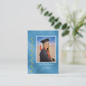 Artistry Blue Graduation Party Invitation Begleitkarte (Stehend Vorderseite)