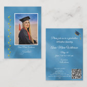 Artistry Blue Graduation Party Invitation Begleitkarte (Vorne/Hinten)