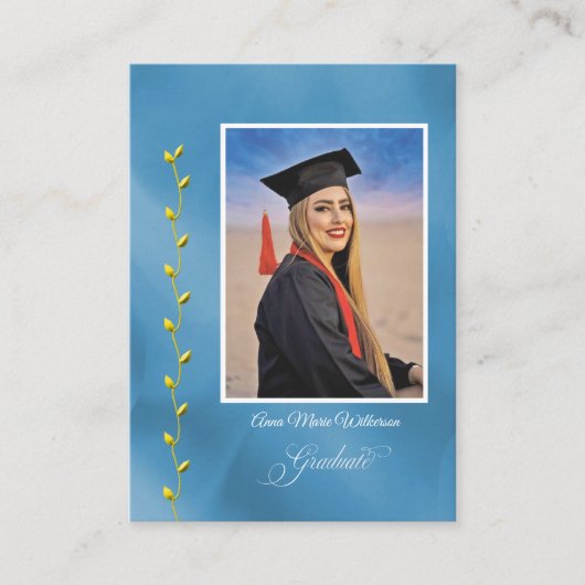Artistry Blue Graduation Party Invitation Begleitkarte (Vorderseite)