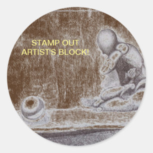 Artists and creative people dread artist’s block runder aufkleber