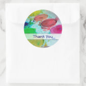 Artists Aquarellfarbe Farbpalette Vielen Dank Runder Aufkleber (Tasche)