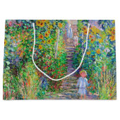 Artist's Garden, Monet Große Geschenktasche Geschenktüte (Vorderseite)
