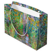 Artist's Garden, Monet Große Geschenktasche Geschenktüte (Rückseite Schrägansicht)