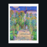 Artist's Garden, Monet Postkarte<br><div class="desc">Oscar-Claude Monet (14. November 1840 - 5. Dezember 1926) war ein französischer Maler, Gründer des französischen Impressionistischen Gemäldes und beständiger und produktivster Praktizierer der Philosophie der Bewegung, seine Wahrnehmungen vor der Natur zu äußern, insbesondere in Bezug auf die Putz-Landschaftsmalerei. Der Begriff "Impressionismus" leitet sich aus dem Titel seines Gemäldes Impression,...</div>