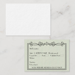 Artists leere ACEO Miniaturkunstkarten mit COA Visitenkarte