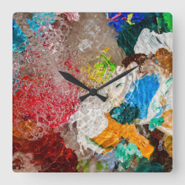 Artist's Palette wall clock Quadratische Wanduhr