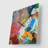 Artist's Palette wall clock Quadratische Wanduhr (Winkel)