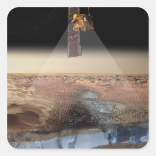 Artist's View of Odyssey Detection Ice Quadratischer Aufkleber