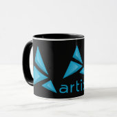 Artix doppeltes Logo mit Markennamedunkelheit Tasse (Vorderseite Links)