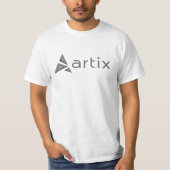 Artix greyscale Logomarke auf Kasten T-Shirt (Vorderseite)