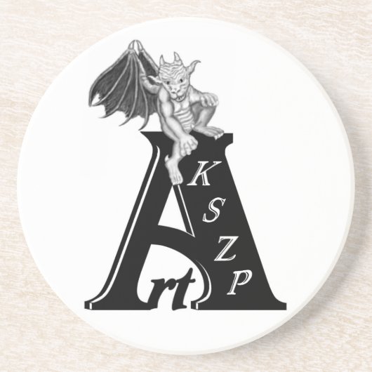 ArtKSZP Logo mit Golem - Gargoyle Getränkeuntersetzer (Vorne)
