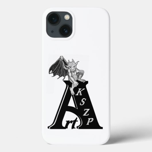 ArtKSZP-Logo mit golem Schwarz-Weiß-Design Case-Mate iPhone Hülle (Rückseite)