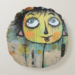 ArtLady 11 Bezaubernd und bedrückt Rundes Kissen