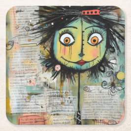 ArtLady 16 Bezaubernd und bedrückt Rechteckiger Pappuntersetzer