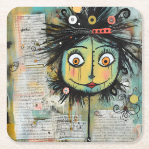 ArtLady 16 Charmant und abgenutzt Rechteckiger Pappuntersetzer