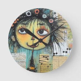 ArtLady 1 Bezaubernd und bekümmert Runde Wanduhr