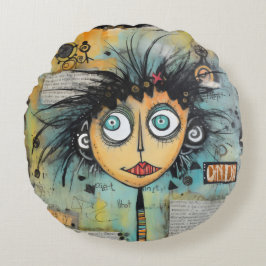 ArtLady 21 Bezaubernd und bedrückt Rundes Kissen