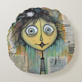 ArtLady 24 Bezaubernd und bedrückt Rundes Kissen