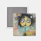 ArtLady 26 Bezaubernd und bedrückt Magnet (Vorderseite/Rückseite)