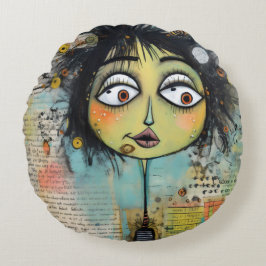 ArtLady 26 Bezaubernd und bedrückt Rundes Kissen