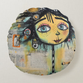 ArtLady 28 Bezaubernd und bedrückt Rundes Kissen