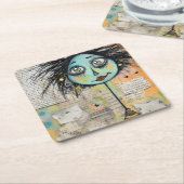 ArtLady 2 Bezaubernd und bekümmert Rechteckiger Pappuntersetzer (angewinkelt)