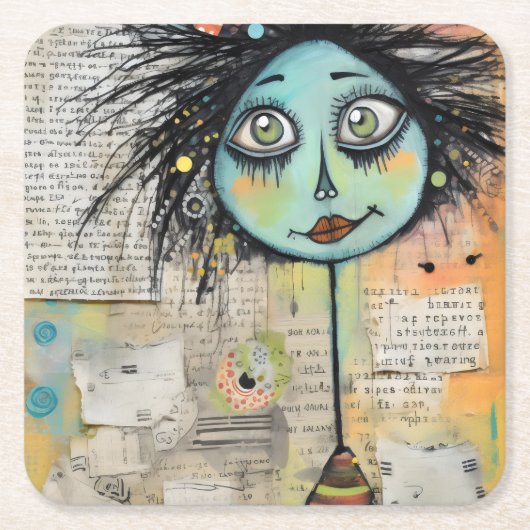 ArtLady 2 Bezaubernd und bekümmert Rechteckiger Pappuntersetzer (Vorderseite)