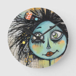 ArtLady 2 Bezaubernd und bekümmert Runde Wanduhr