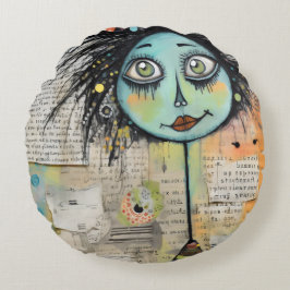 ArtLady 2 Bezaubernd und bekümmert Rundes Kissen