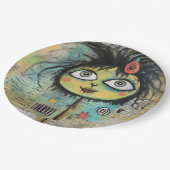 ArtLady 4 Bezaubernd und bekümmert Pappteller (Schrägansicht)