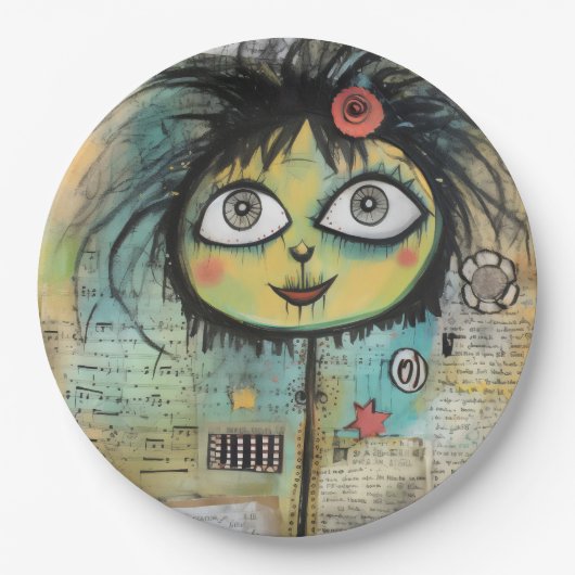 ArtLady 4 Bezaubernd und bekümmert Pappteller (Vorderseite)