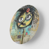 ArtLady 4 Bezaubernd und bekümmert Runde Wanduhr (Winkel)