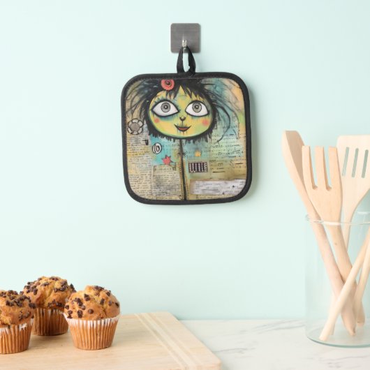 ArtLady 4 Bezaubernd und bekümmert Topflappen (Insitu (Hängend))