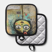 ArtLady 4 Bezaubernd und bekümmert Topflappen (Vorderseite/Rückseite)