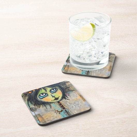 ArtLady 5 Bezaubernd und bekümmert Getränkeuntersetzer (Rechte Seite)