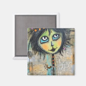 ArtLady 5 Bezaubernd und bekümmert Magnet (Vorderseite/Rückseite)