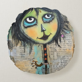ArtLady 5 Bezaubernd und bekümmert Rundes Kissen