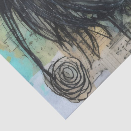 ArtLady 5 Bezaubernd und bekümmert Seidenpapier (Detail)