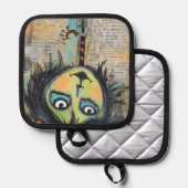 ArtLady 5 Bezaubernd und bekümmert Topflappen (Vorderseite/Rückseite)