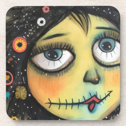 ArtLady 6 Bezaubernd und bekümmert Getränkeuntersetzer (Vorderseite)