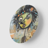 ArtLady 7 Bezaubernd und bekümmert Runde Wanduhr (Winkel)