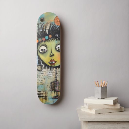 ArtLady 7 Bezaubernd und bekümmert Skateboard (Wandkunst)