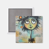 ArtLady 9 Bezaubernd und bekümmert Magnet (Vorderseite/Rückseite)