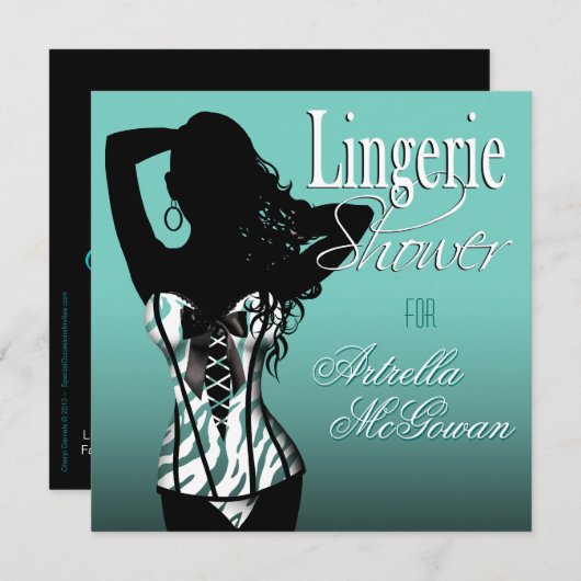 Artrella Custom Bombshell Lingerie Zebra Corps Einladung (Vorne/Hinten)