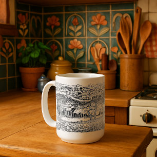 Arts And Crafts-Stil Wilder Wald Kaffeetasse