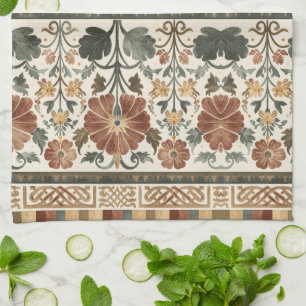 Arts & Crafts Craftsman und Mission Fries floral Geschirrtuch