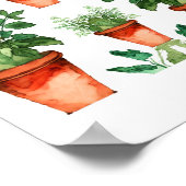 Arts & Crafts Kitchen Herbs Pattern Poster (Ecke)