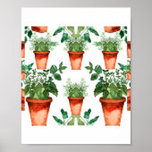 Arts & Crafts Kitchen Herbs Pattern Poster (Vorne)