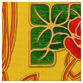 Arts & Crafts-Stil Rosenbusch-Muster Stoff (Nahaufnahme)
