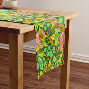 Arts & Crafts-Stil Rosenranken Friesmuster Kurzer Tischläufer